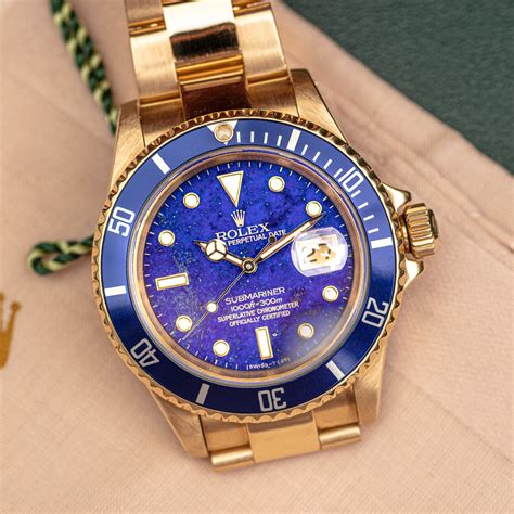 rolex submariner 16618 ln|Rolex Submariner lapis lazuli.